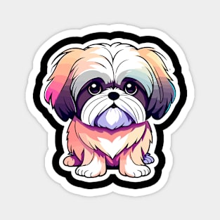 Shih Tzu Dog Illustration Magnet