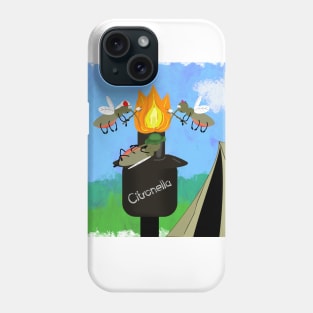 Mosquito Family Camping by Tiki Torch Cartoon Phone Case