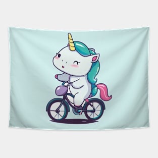 Unicorn on Bike Tapestry