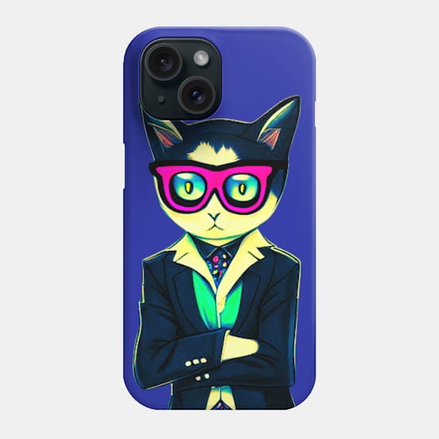 Cute Cat Phone Case by Liesl Weppen