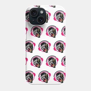 DJ party monkey design pattern on white Phone Case