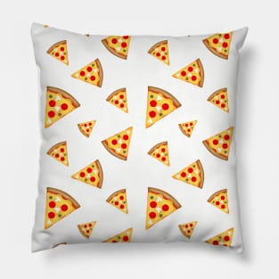 Cool and fun pizza slices pattern on white Pillow