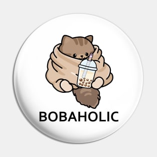 Bobaholic Cozy Kitten Loves Boba! Pin