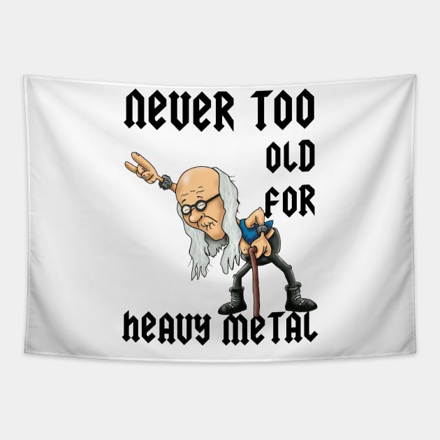 Never Too Old To Rock Tapestry by Hetsters Designs