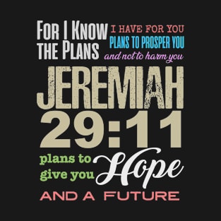 Jeremiah 29 11, Jeremiah 2911, For I know the plans I have for you, Christian T Shirts Gift Store T-Shirt