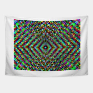 Frilly Watercolor Rainbow Fractal Tapestry