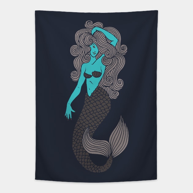 Mermaid Queen Tapestry by machmigo