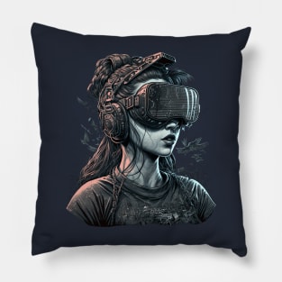 Cyberpunk VR Girl Pillow