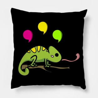 Comma Chameleon Funny Music Parody 80s Pun Pillow