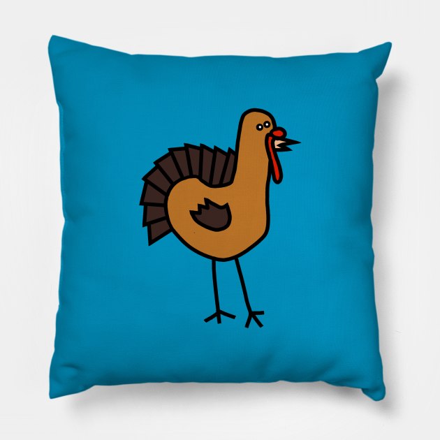 Turkey Time Thanksgiving Animals Pillow by ellenhenryart