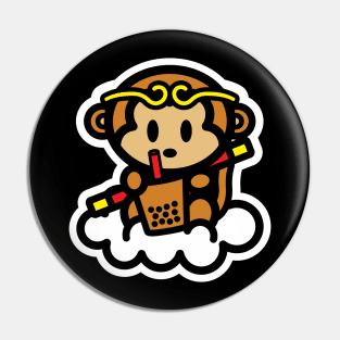 Monkey King Boba Tea Pin