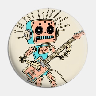 Robot Guitarist, Colorful Pin