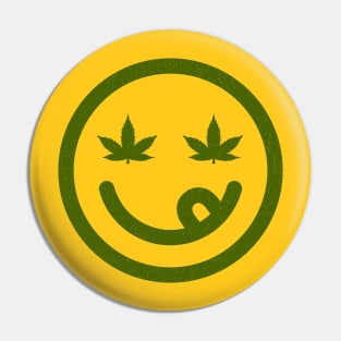 Hippie Face with Cannabis Leaves Pin