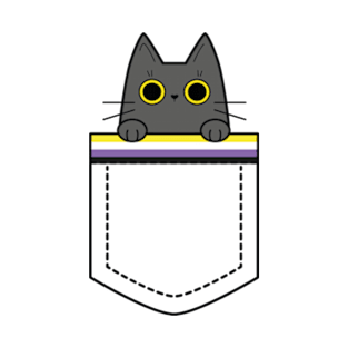 Nonbinary cat in a pocket T-Shirt