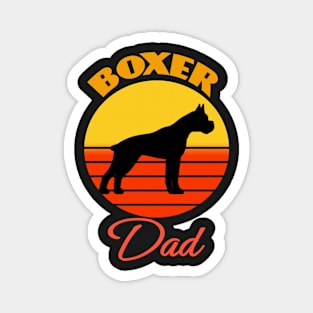 Boxer Dog Dad Father's Day Dog puppy Lover Cute Sunser Retro Funny Magnet