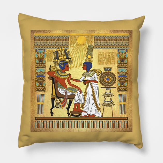 Throne of Tutankhamun Pillow by Tiro1Linea