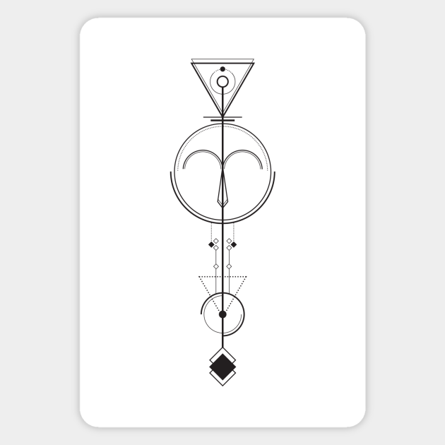Aries Arrow - Geometric Astrology - Aries - Sticker | TeePublic Aries Arrow - Geometric Astrology - Aries - Sticker | TeePublic