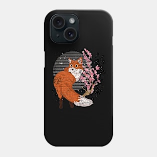 Wildlife Cherry Blossom Retro Fox Lover Forest Animal Fox Phone Case