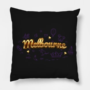 Melbourne by night Pillow