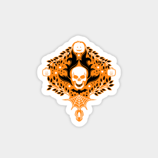 Damask Halloween Classic Orange Magnet