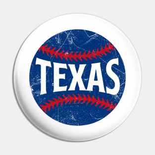 Texas Retro Baseball - White Pin