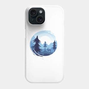 Mountain landscape with deer Phone Case