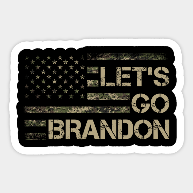 Let's Go Brandon Camouflage American Flag - Lets Go Brandon - Sticker