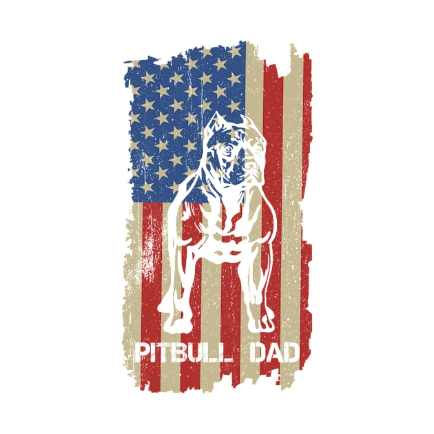 Best Pitbull Dad Ever American Flag 4th Of July Gift by ElisamaAmarezw