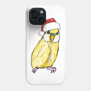 Christmas yellow budgie Phone Case