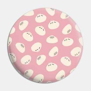 Cute Dumplings Print on Pink Background Pin