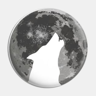 Howling Moon Wolf Pin