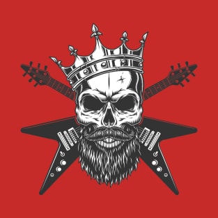 Vintage-Rock-Star-Skull-in-Crown T-Shirt