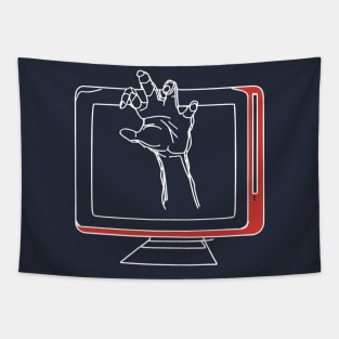 Zombie attack | Straight outta Internet | Retro Red Computer Tapestry