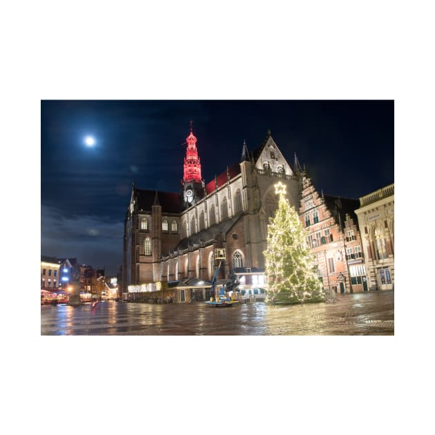 Haarlem Night - Christmas at the St Bavo Church by RichardGibb