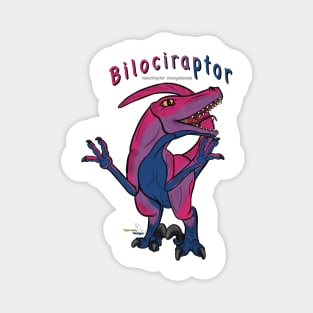 Bilociraptor (text) (scaled) - Bisexual Pride Magnet