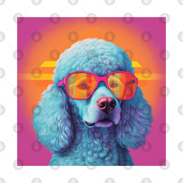 Colorful Poodle Dog Wearing Sunglasses Pop Art by Danielleroyer