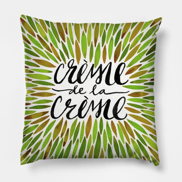 Green Creme De Le Creme Pillow by CatCoq