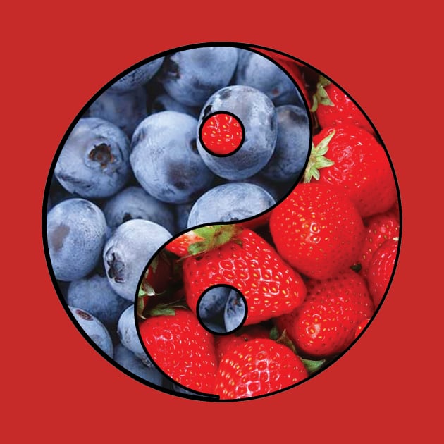 Strawberries & Blueberries Yin Yang by ACGraphics