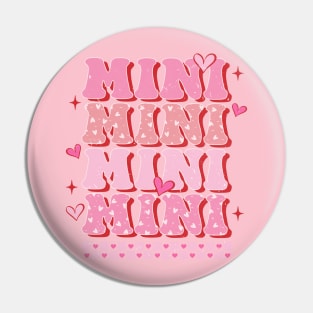 Mini Mini Matching Valentines, Mini Mama Pink Valentine, Retro Valentine Matching Pin