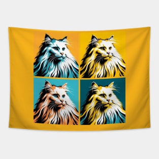 Domestic Long Hair Pop Art - Cat Lovers Tapestry