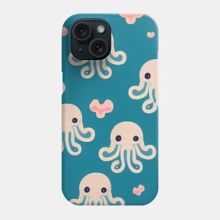 Octopus Swimming in an Ocean of Love - Super Cute Colorful Cephalopod Pattern Phone Case