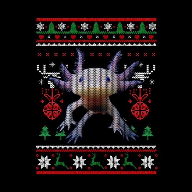 Axolotl Ugly Christmas Salamander Axolotl Lovers Gift by Sincu