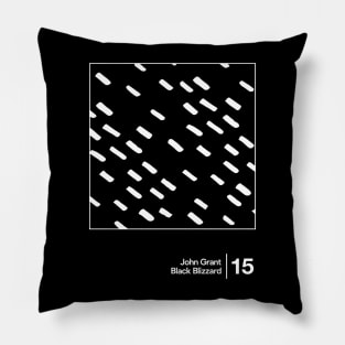 John Grant - Black Blizzard / Minimalist Style Graphic Artwork Design Pillow