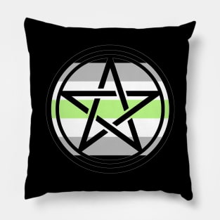 Small Print Pentacle LGBT Flag Agender Pillow