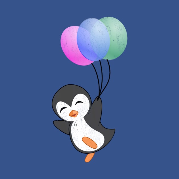 Cute Penguin with Balloons by benhonda2