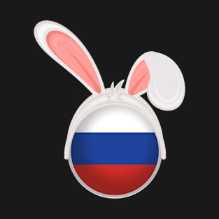 happy easter Russian bunny ears flag cute designs T-Shirt