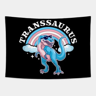 Transgender Dinosaur Transsaurus Trans Pride LGBT Pride Flag Tapestry