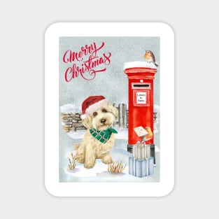 Labradoodle Merry Christmas Santa Dog Magnet