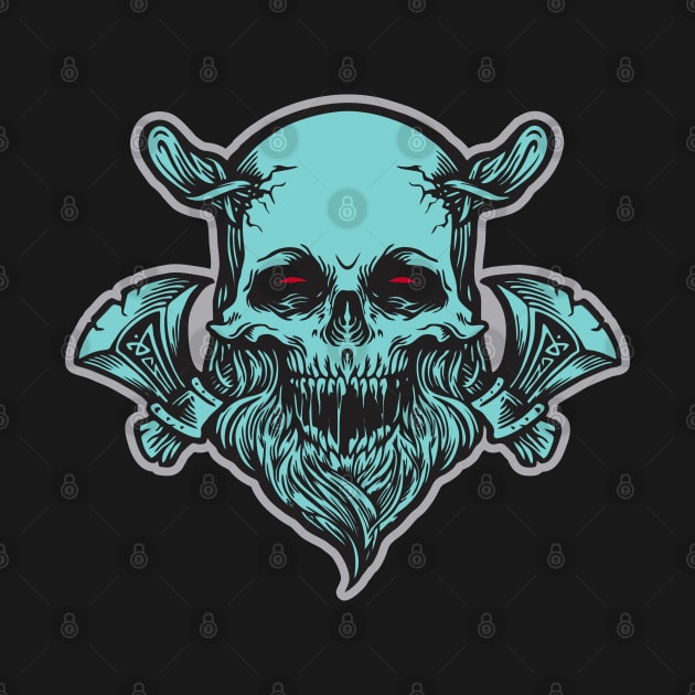 Viking Skull Warrior by DavesTees