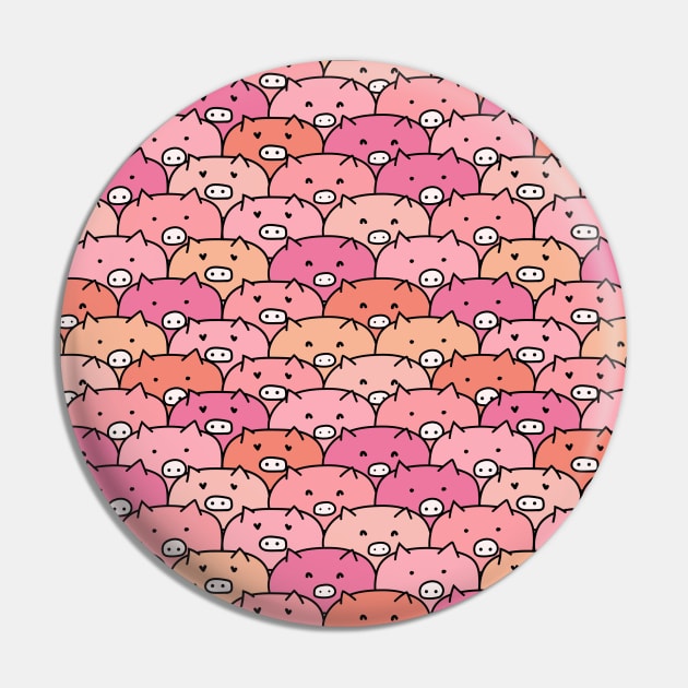 Lovely Pig Pattern Pin by aquariart